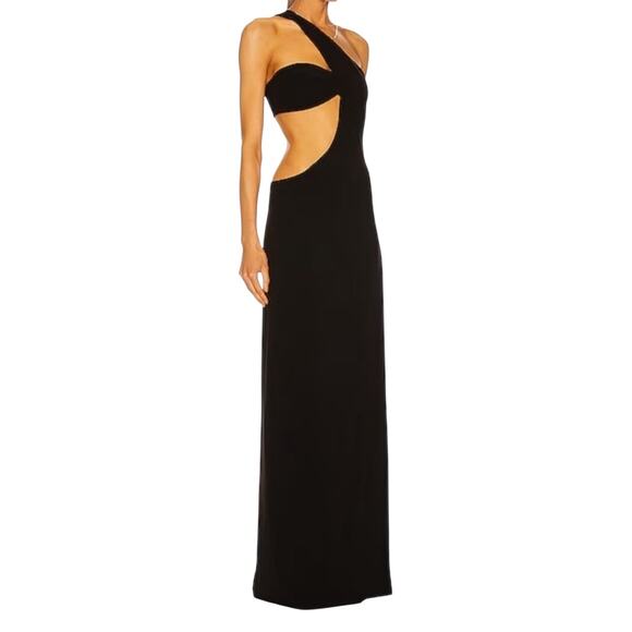 Monot Women Cutout Black Maxi gown Size IT 38 US XS 0 - Picture 10 of 12